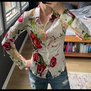 Roberto Cavalli Silk Buttoned Blouse size 40